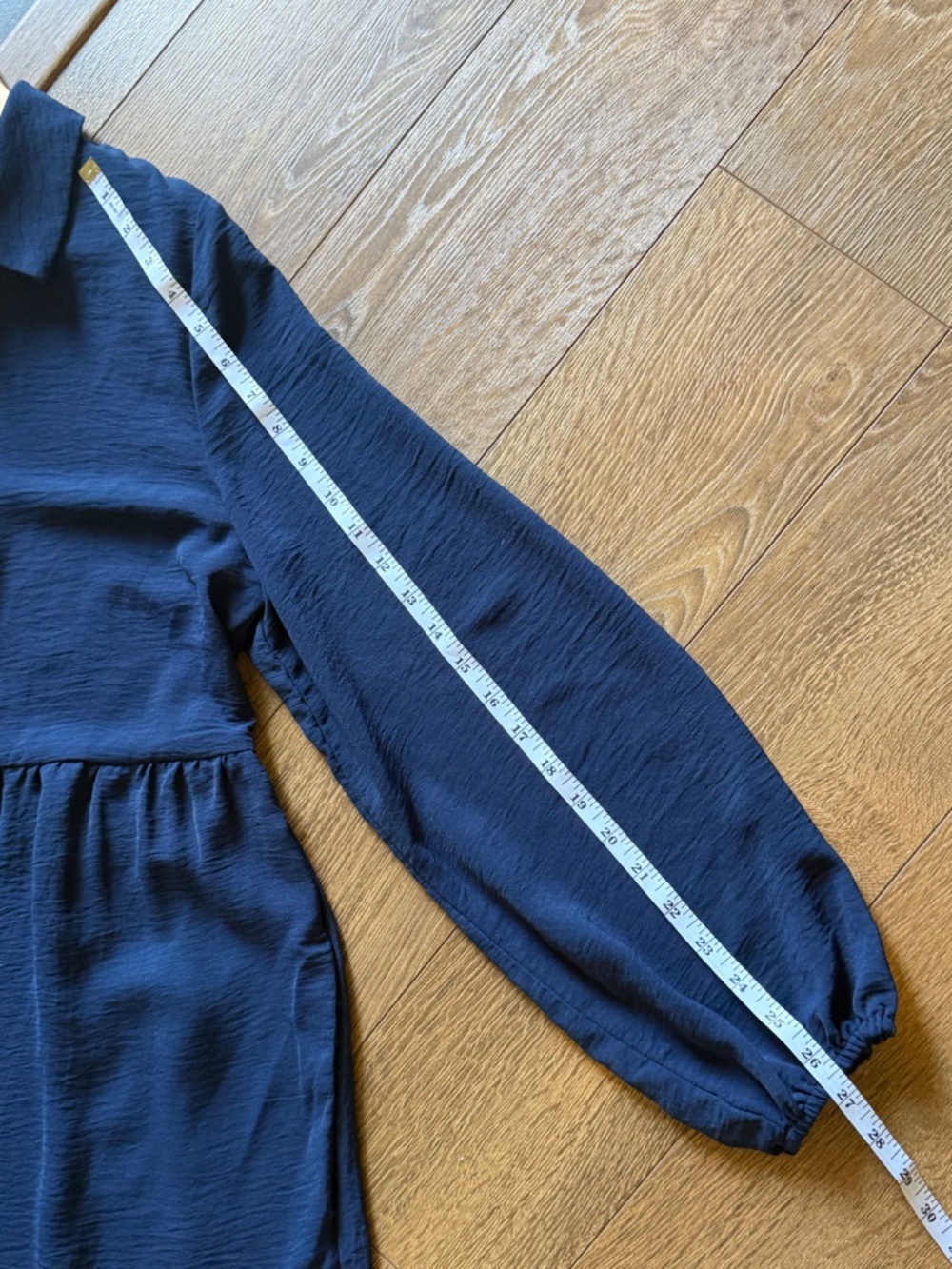 Rachel Zoe Midi Dress Tiered Skirt Navy Blue Long Sleeve Button Bodice Relaxed - Picture 12 of 16